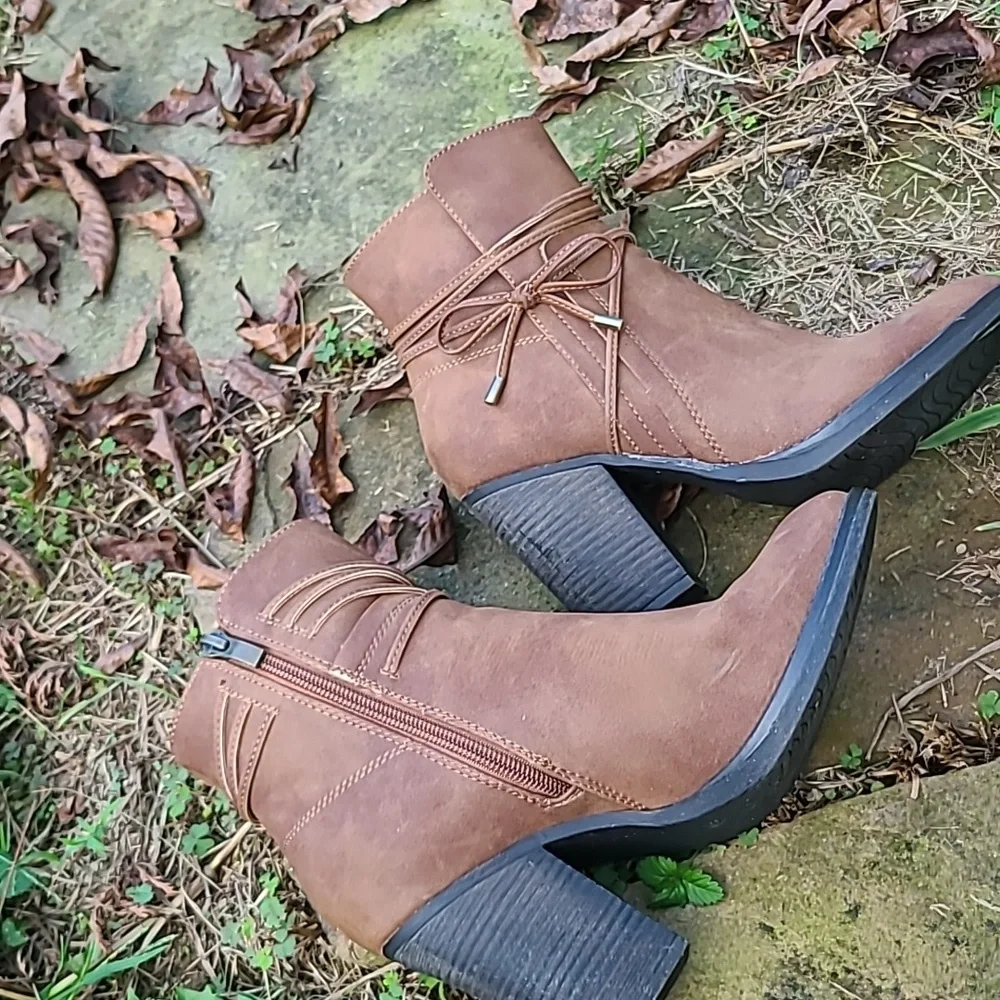 Limelight brown faux leather booties - Picture 3 of 4